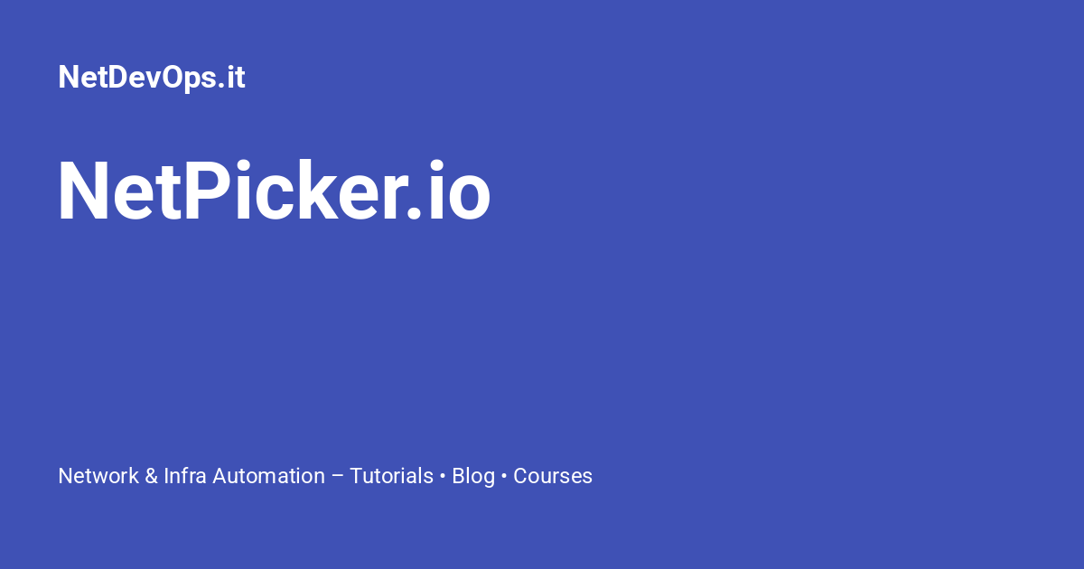 Netdevops Icon NetPicker.io - NetDevOps.it