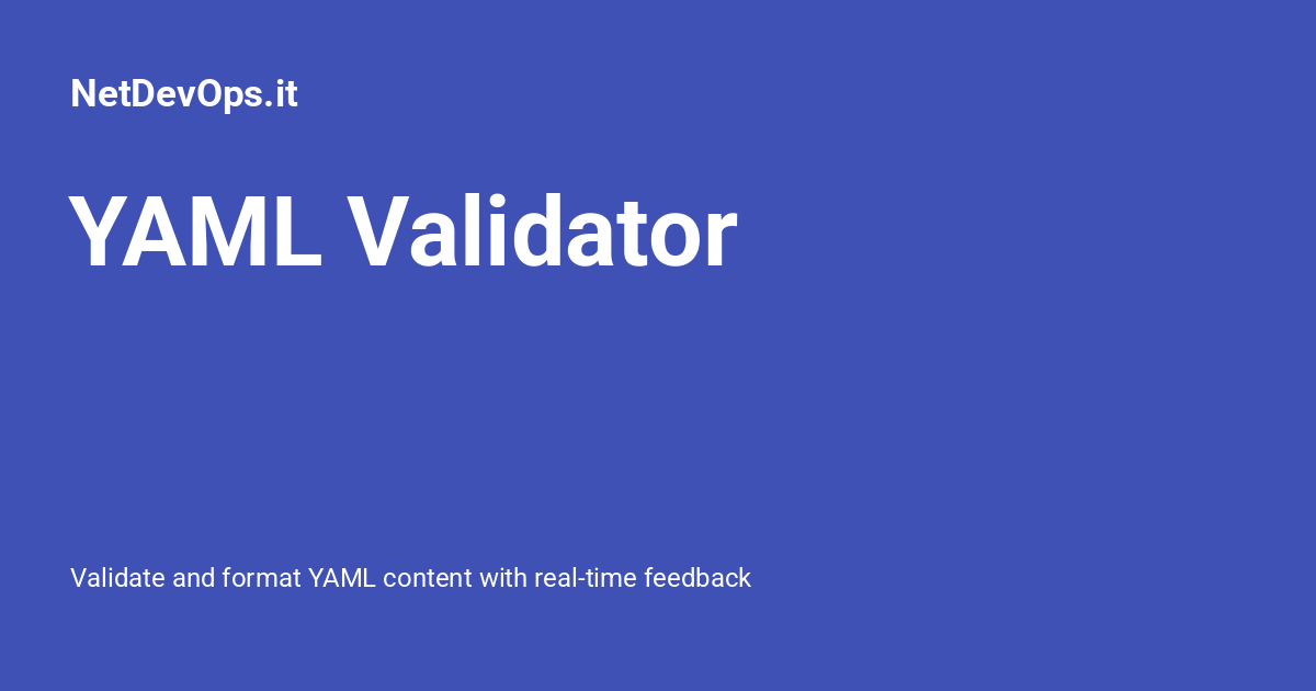 YAML Validator - NetDevOps.it
