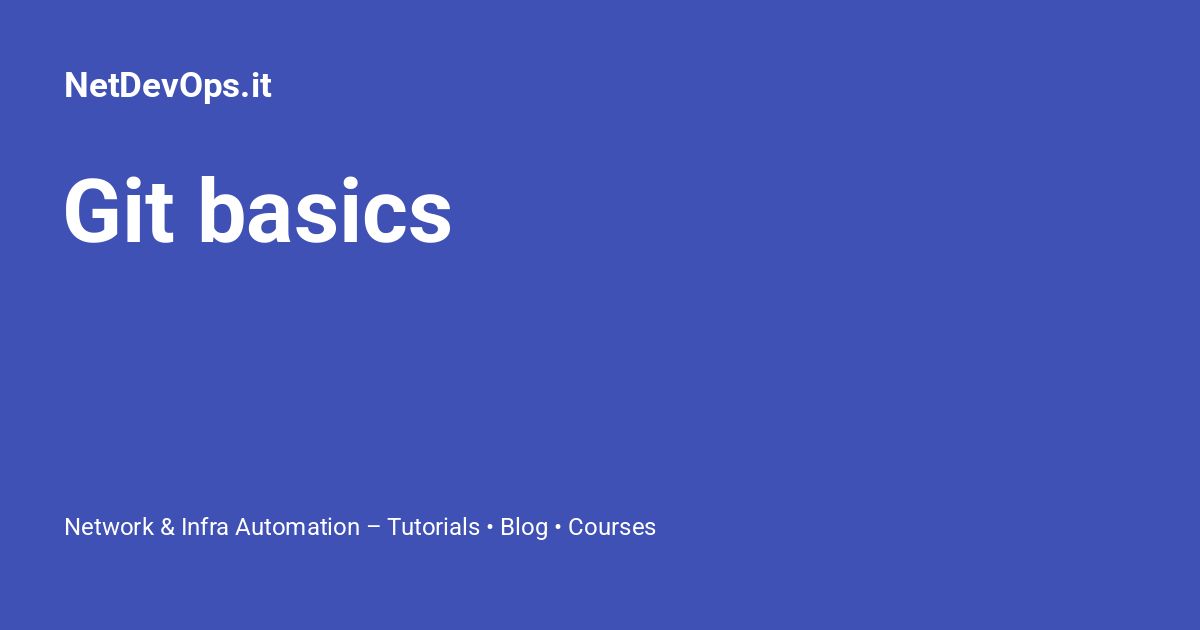 Git basics - NetDevOps.it