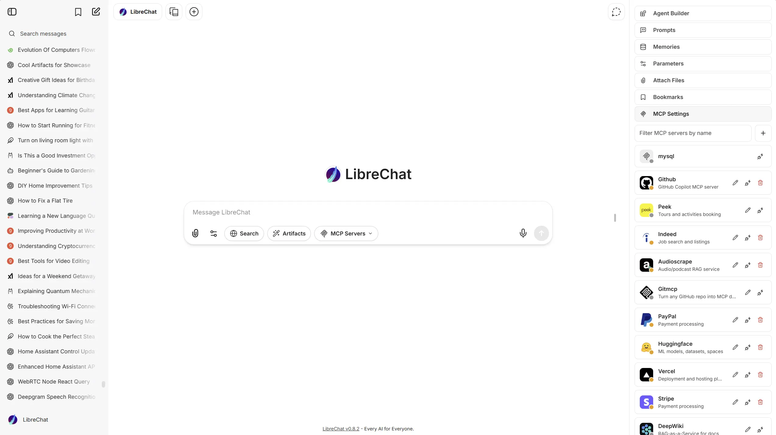 LibreChat demo interface